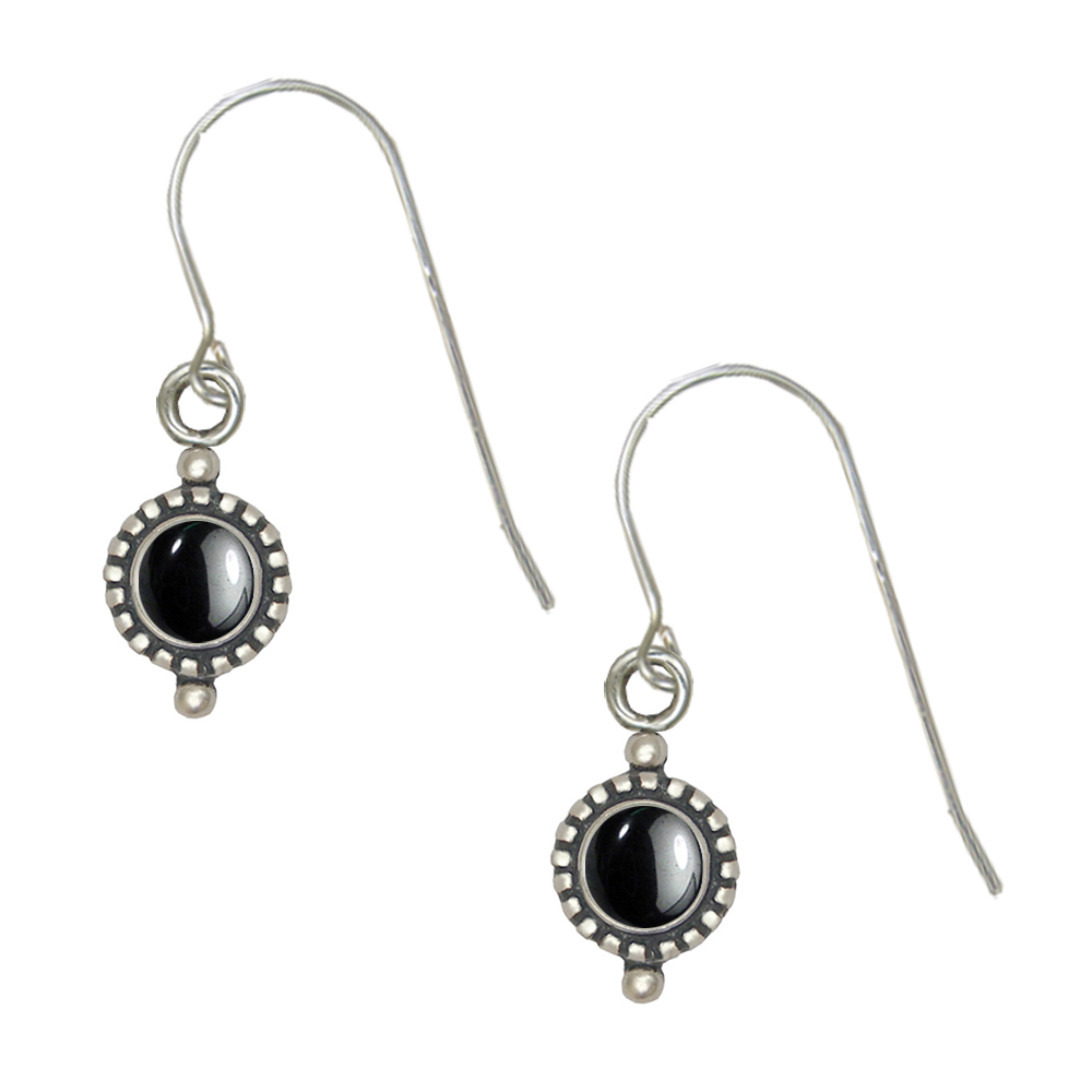 Sterling Silver Hematite Gemstone Drop Dangle Earrings